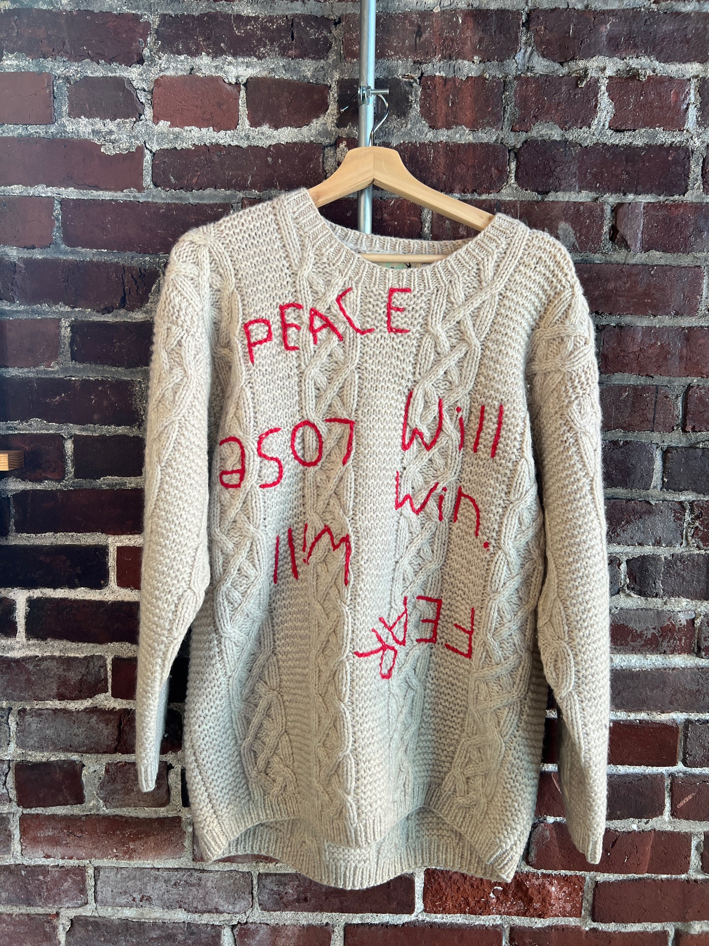 Peace Will Win Fear Will Lose Knit